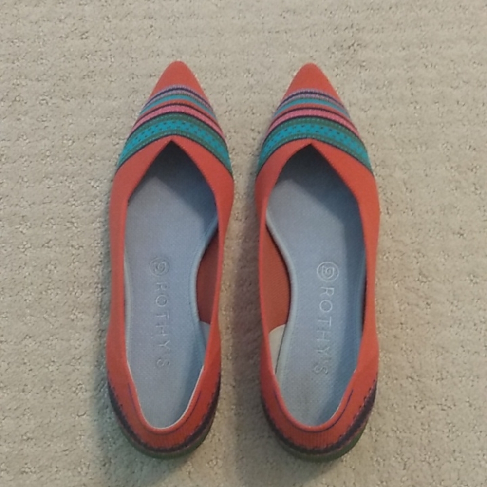 Rothys Merino wool "the Point" red ribbon stripe size 9.5